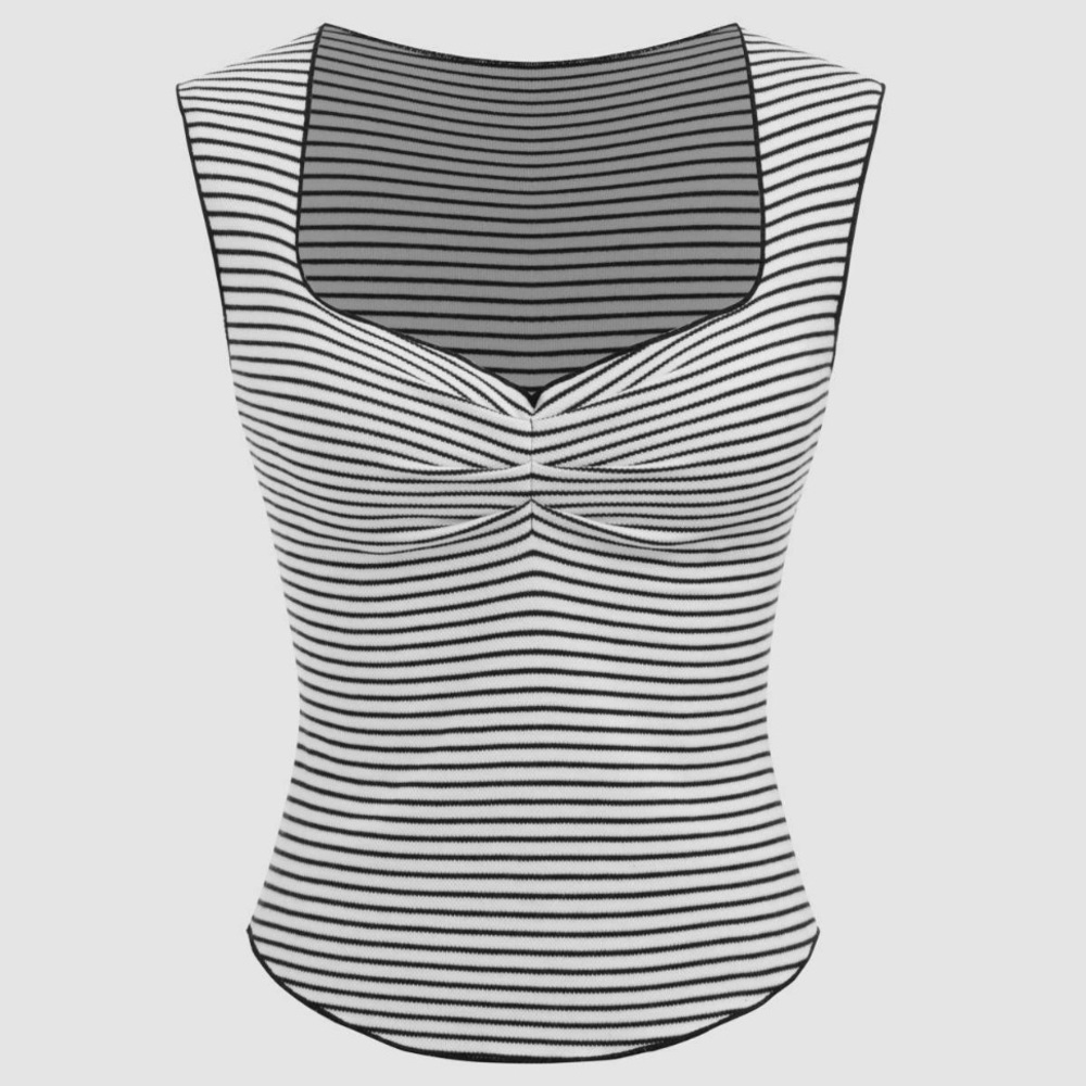 Black and white striped top